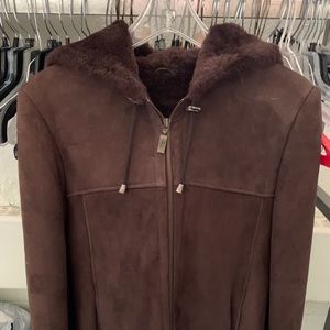 NWT: Medium Chocolate Brown Shearling Coat